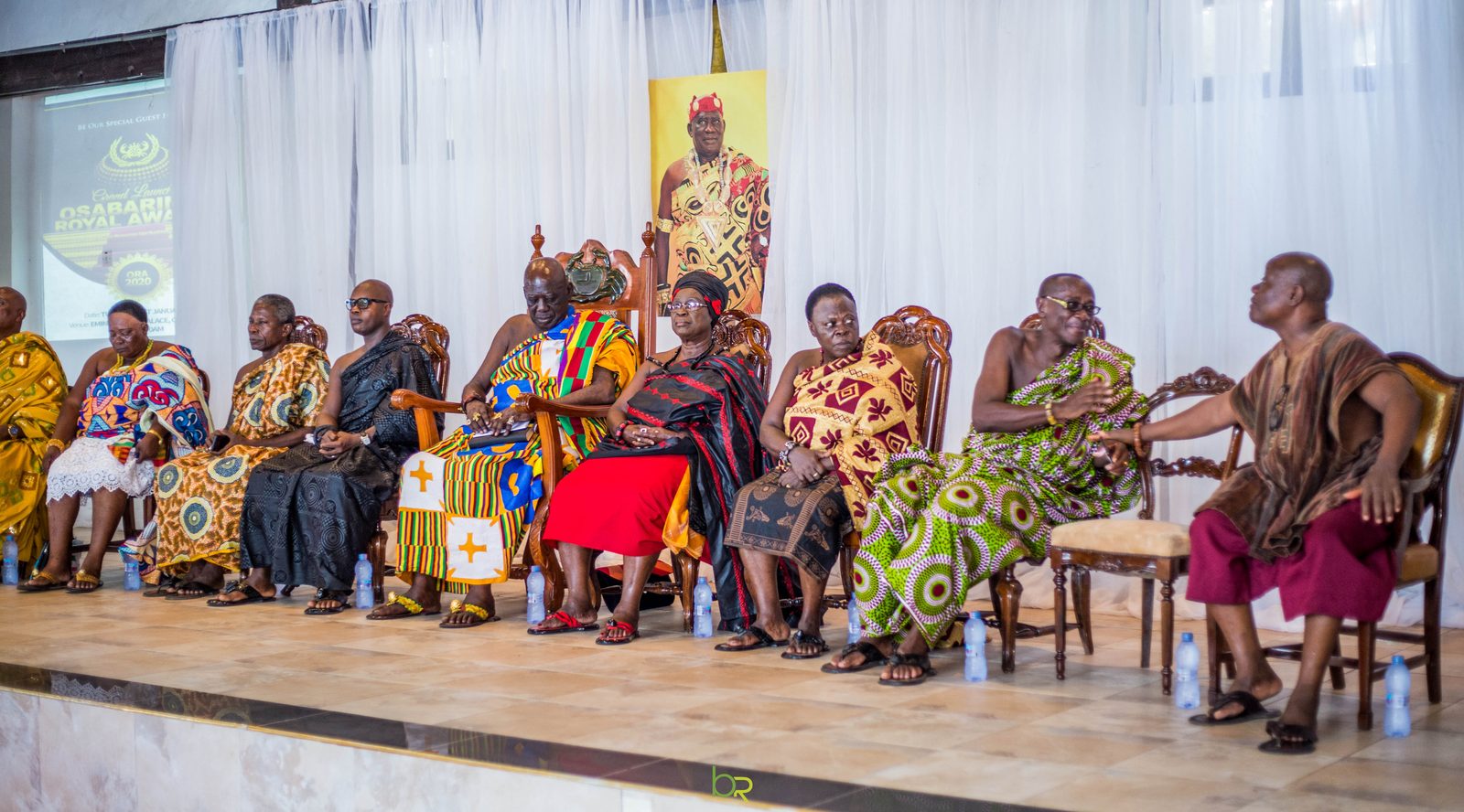 Nananom seated in state at the grand launch of the Osabarimba Royal Awards, 2020