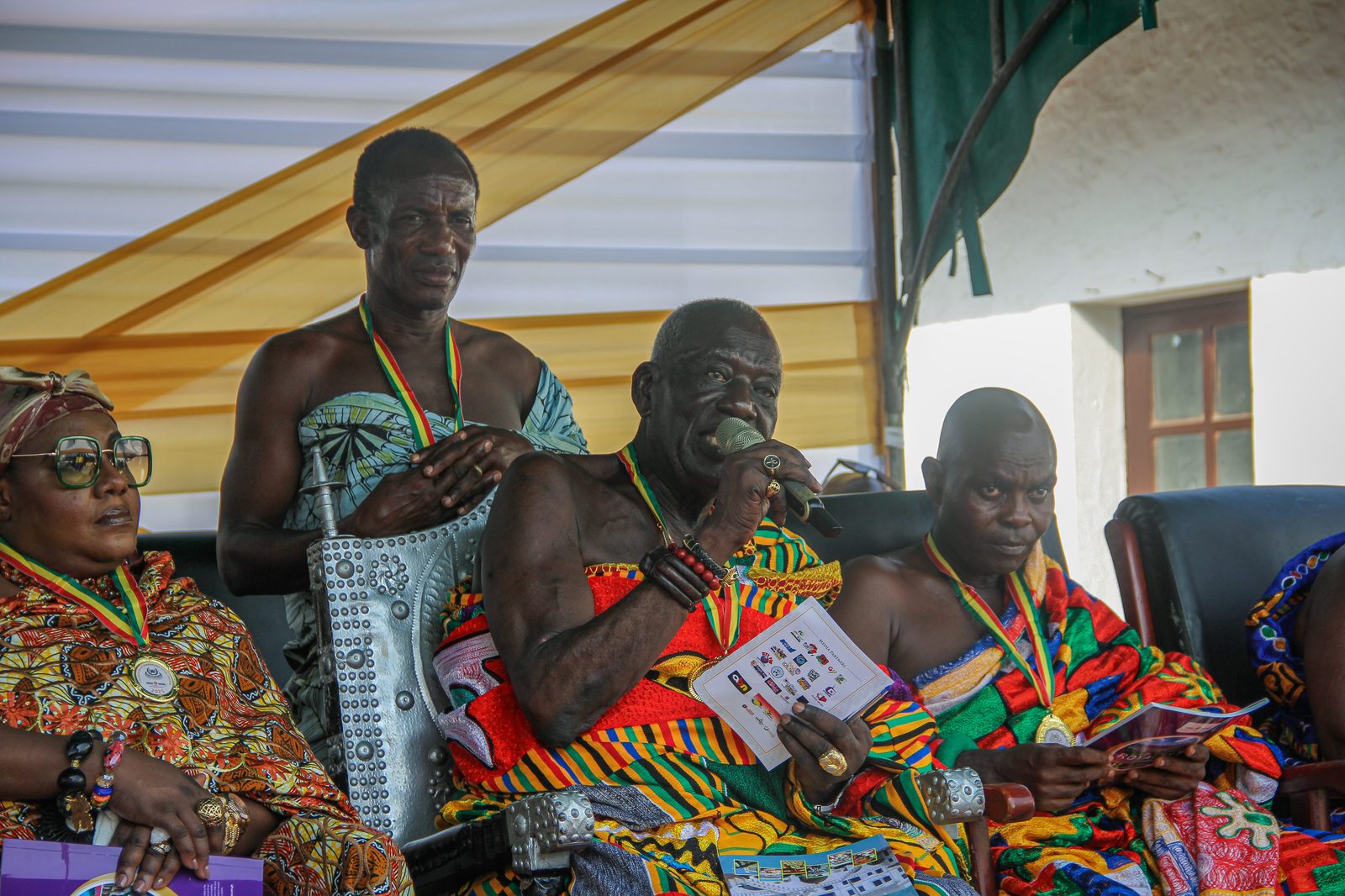 A goodwill message is delivered at the durbar